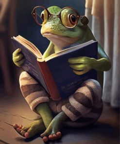 Frog Reading A Book Paint By Numbers