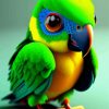 Green Parrot Paint By Numbers