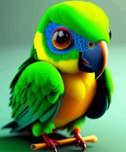 Green Parrot Paint By Numbers