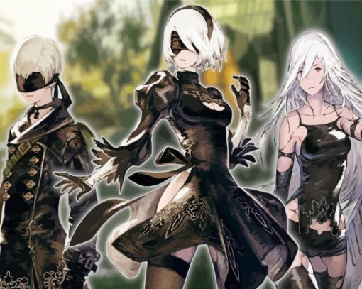 Nier Automata Characters Paint By Numbers