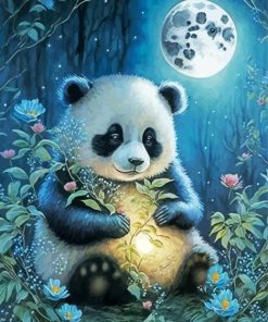 Panda Full Moon Paint By Numbers