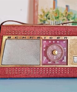 Pink Vintage Radio Paint By Numbers