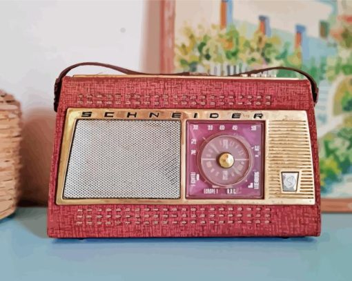 Pink Vintage Radio Paint By Numbers