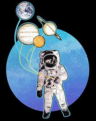 Planet Balloons Astronaut Paint By Numbers