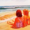 Sisters On Beach Summer Paint By Numbers