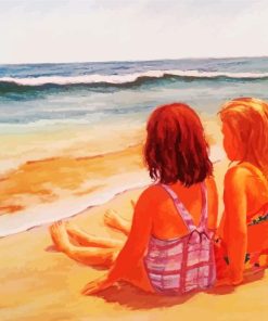 Sisters On Beach Summer Paint By Numbers