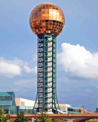 Sunsphere Tower In Knoxville Paint By Numbers