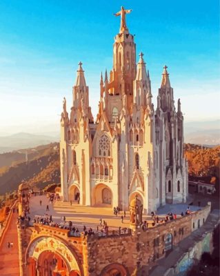 Temple Of The Sacred Heart Of Jesus In Barcelona Paint By Numbers