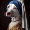 White Dog With A Pearl Earring Paint By Numbers