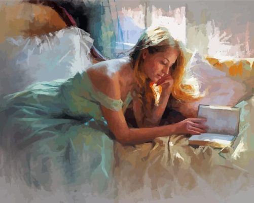 Woman Reading Book Vicente Romero Paint By Numbers