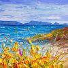 Yellow Flowers With Seascape Paint By Numbers