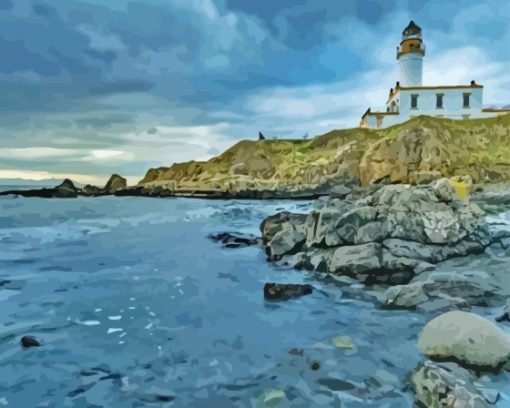 Ayrshire Coast Lighthouse View Paint By Numbers