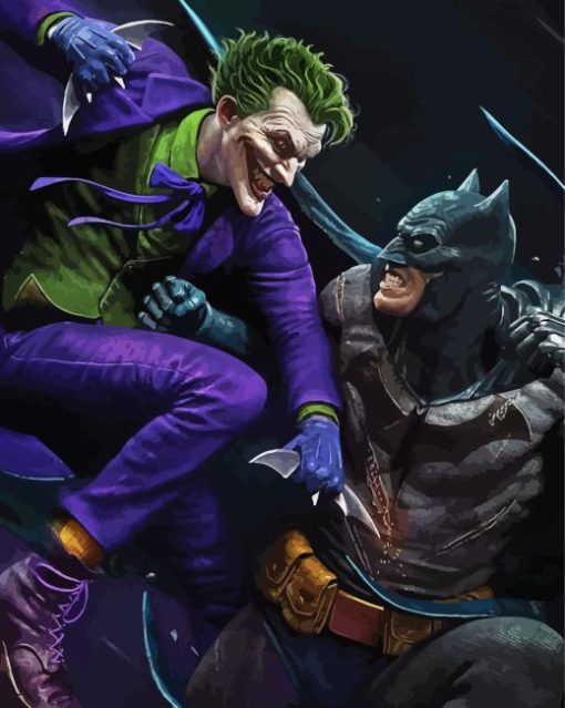 Batman And The Joker Fight Paint By Numbers