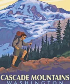 Cascade Range Poster Paint By Numbers