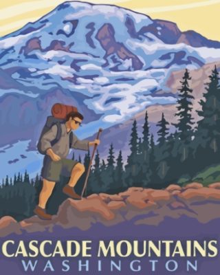 Cascade Range Poster Paint By Numbers