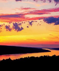 Cayuga Lake Sunset Paint By Numbers