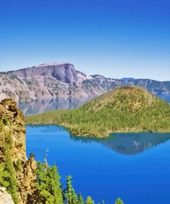 Crater Lake Cascade Range Paint By Numbers