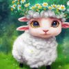 Cute Baby Sheep And Flowers Paint By Numbers