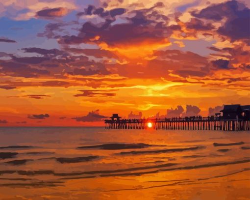 Florida Sunset On Gulf Of Mexico Paint By Numbers