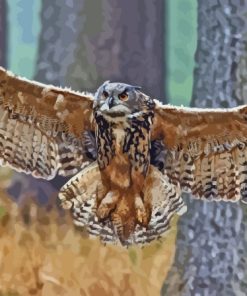 Flying Eurasian Eagle Owl Paint By Numbers