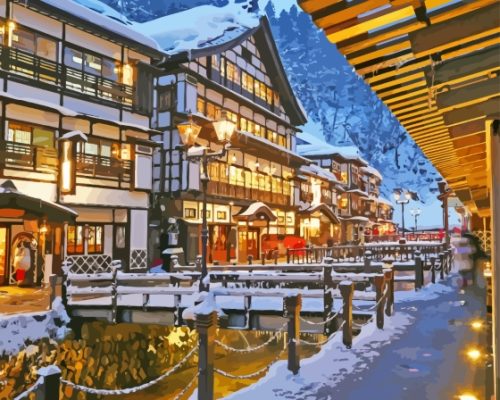 Ginzan Onsen Yamagata Paint By Numbers