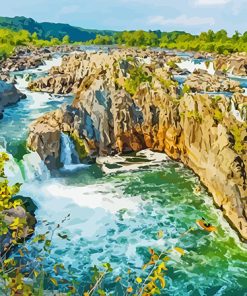 Great Falls Landscape Paint By Numbers