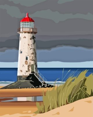 Illustration Talacre Lighthouse Paint By Numbers