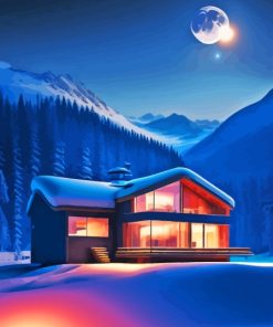 Moonlight Cabin Paint By Numbers