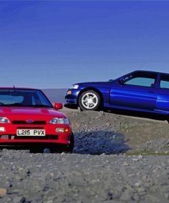 Red And Blue Ford Escort RS Paint By Numbers