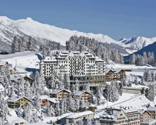 Snowy Saint Moritz Paint By Numbers