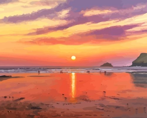 Watching The Sunset Polzeath Paint By Numbers