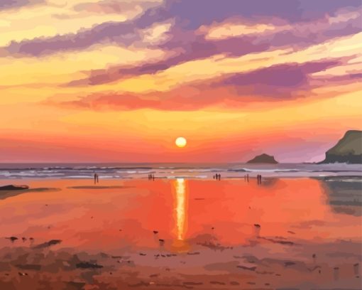 Watching The Sunset Polzeath Paint By Numbers