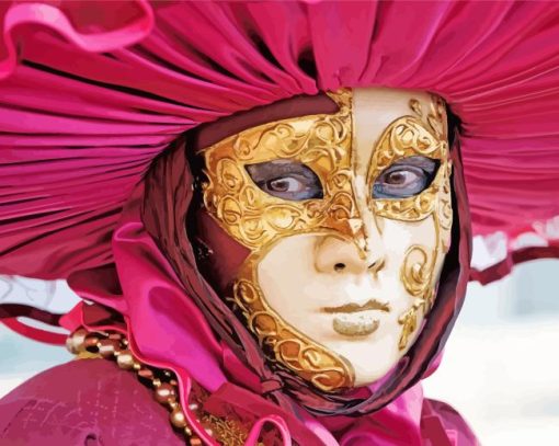 Woman Mask Carnival Celebrations Venice Italy Paint By Numbers