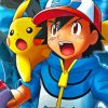 Ash And Pikachu Anime Fantasy Pokemon Paint By Numbers