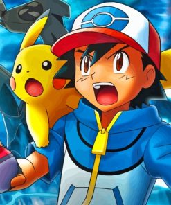 Ash And Pikachu Anime Fantasy Pokemon Paint By Numbers