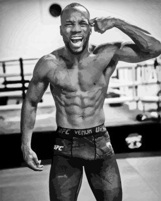 Black And White Leon Edwards Paint By Numbers