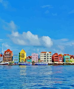 Colorful Buildings In Curacao Island Paint By Numbers