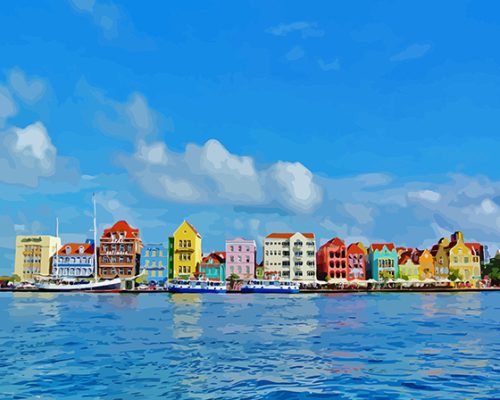 Colorful Buildings In Curacao Island Paint By Numbers