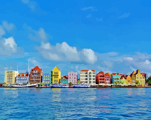 Colorful Buildings In Curacao Island Paint By Numbers