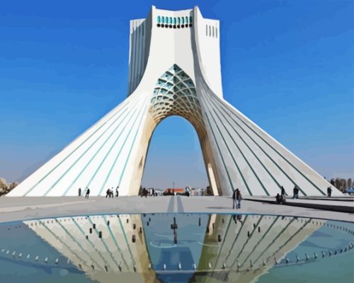 Iran Tehran Azadi Tower Paint By Numbers