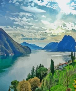 Lugano Lake Paint By Numbers