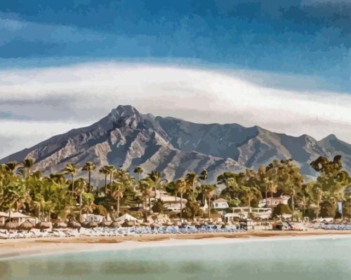 Marbella Mountain beach Paint By Numbers