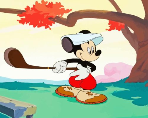 Mickey Playing Golf Paint By Numbers