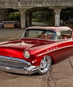 Red 1957 Buick Paint By Numbers