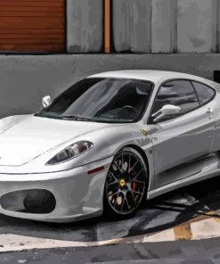 White Ferrari F430 Paint By Numbers