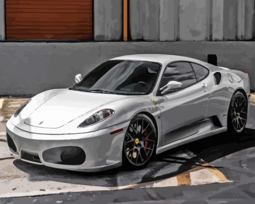 White Ferrari F430 Paint By Numbers