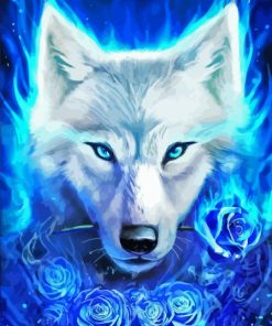 White Spiritual Wolf Animal Paint By Numbers