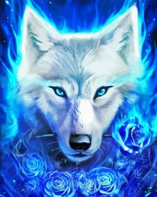 White Spiritual Wolf Animal Paint By Numbers