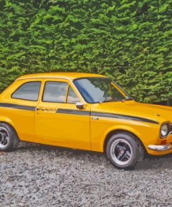 Yellow Ford Escort Mexico Paint By Numbers