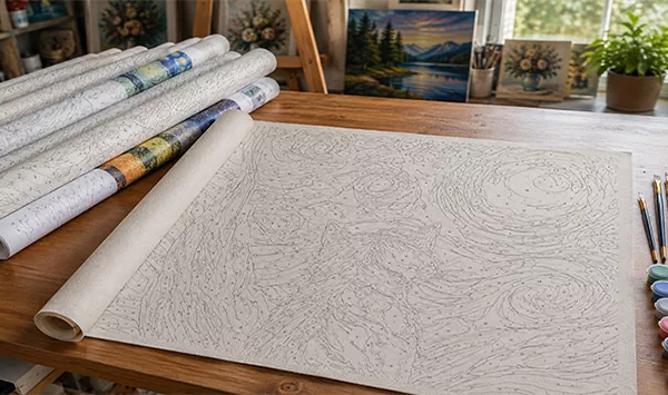 Numbered linen paint by numbers canvas